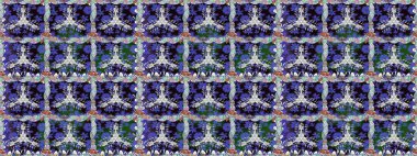 Raster illüstrasyonunda kusursuz çiçek deseni. Mor renkli çiçekler. Düz Çiçek Elementleri Tasarımı. Renkli Bahar Teması Kusursuz Arkaplan.