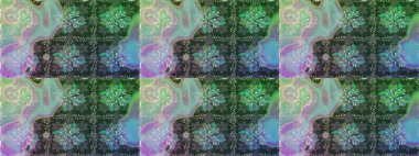 Yeşil renkli çiçekler. Gömlek baskısı için çiçek boyası. Çiçeksiz desenli arka plan.