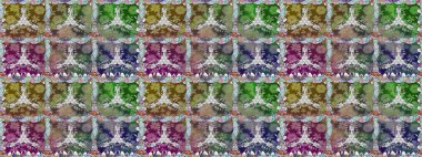 Şirin çiçekli kusursuz desen ve nötr renklerde yapraklar, suluboya çiçekli desen, duvar kağıdı, kart veya kumaş için fayanslı. Raster illüstrasyonu.