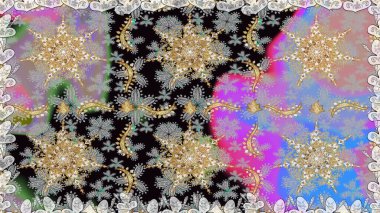 Gri ve altın desenli. Tekrarlayan elementlerle kusursuz soyut arkaplan. Zarif raster klasik desen.