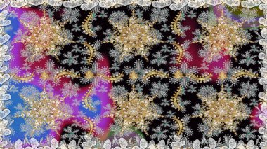 Kusursuz raster arka plan. Kusursuz çiçek deseni. Gri renklerde grafiksel, modern, pürüzsüz desen. Duvar kâğıdı barok, İspanyol kumaşı.