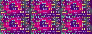 Kumaş, kağıt, ambalaj kâğıdı ve duvar kağıdı tasarımı için hoş bir arka plan. Raster illüstrasyonu. Mor zemin üzerinde kelebek olan çizim deseni.