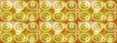 Raster illüstrasyonu. Sarı renklere karalamalar çizen kusursuz çiçek deseni.