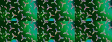 Farklı kar taneleri toplayıcısı, mavi, yeşil ve nötr renklerde kış elementleri. Raster Noel soyut renkli arkaplan ve tatlı kar tanesi.