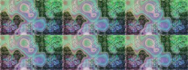 Kusursuz çiçek deseni. Raster illüstrasyonu. Yeşil renkli çiçekler. Asya tekstil tarzında. Raster illüstrasyonu.