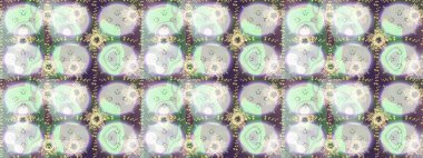 Küçük çiçekteki sevimli çiçek deseni. Raster illüstrasyonu. Çizim.