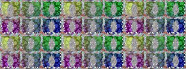 Raster illüstrasyonu. Renkli Bahar Temalı Kusursuz Arkaplan. Renkli çiçek buketi suluboya. Düz Çiçek Elementleri Tasarımı.