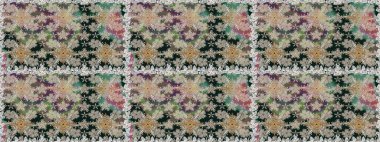 Gri renkli şirin çiçekler. Moda baskısı, albüm, ambalaj kağıdı ve duvar kağıdı için zarif dekoratif süslemeler. Küçük çiçekli basit, dikişsiz desen. Raster illüstrasyonu.