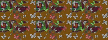 Karala, karala, karala. Duvar kağıtları, giysiler, erkekler ve kızlar için soyut çizim kalıbı. Raster. Kelebek deseni.