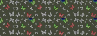 Sanat retro seramik seramik tasarım tarzında serbest ve doğrusal el çizimi logo. Yumuşak yeşil arka planda izole edilmiş şirin yaban sinekleri. Yeşil renkleri kapat.