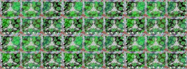 Kusursuz dekoratif arka plan, çiçek mandala. Çiçek. Raster illüstrasyonu. Yeşil renklerde.