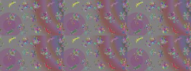 Bahar çiçekleriyle güzel bir çiçek deseni çizmişsin. Güzel kumaş deseni. Raster illüstrasyonu.