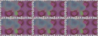 Mor renkli bir papatya deseni. Raster illüstrasyonu. Mor renklerde.