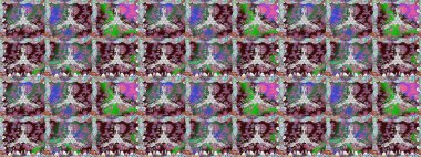 Çiçeksiz desenli nakış işlemeli gelincikler ve vadideki zambaklar. Tekstil tasarımı için kahverengi renkli geleneksel halk çiçekleri buketi.