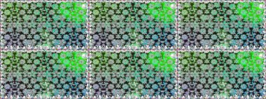 Raster illüstrasyonu. Patlayan çiçekler soyut olarak yerleştirilmiş. Raster deseni. Gri renkte bahar çiçekleri..