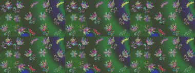 Kar taneleri tasarımı. Son moda kar taneleri ve elementler onun kartlarını gösteriyor. Retro stil dokusu, şablon kış elementleri. Modern tasarım posteri, kapak, kart tasarımı yeşil, mor ve mavi renkler.