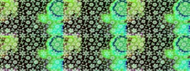 El çizimi. Çiçekli eskiz deseni. Suluboya çizimi. Yeşil renkte çiçekler.