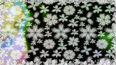 Yumuşak, bahar çiçekli arka plan. Çiçekli karalama şeklinde Raster çiçek deseni. Siyah renkte çiçekler.