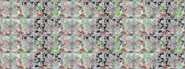 Raster illüstrasyonu. Kusursuz desenli, modaya uygun kumaş deseni. Düz Çiçek Elementleri Tasarımı. Şirin çiçek elementleri. Renkli Bahar Teması Kusursuz Arkaplan.