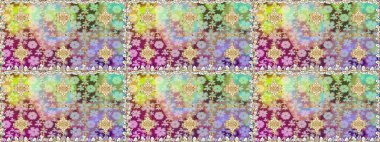 Tarafsız ve bej renklerde altın çiçekli altın desenler. Raster geometrik arka plan. Senin tasarımın için, duvar kağıdı. Altın rengi kusursuz illüstrasyon.