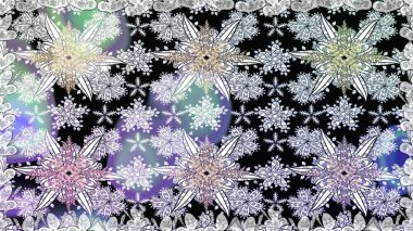 Tarafsız renklerde çiçekler. Raster illüstrasyonu. Kusursuz çiçek deseni. Asya tekstil tarzında. Raster illüstrasyonu.