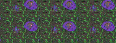 Tropik, dikişsiz çiçek deseni. Raster illüstrasyonu. Yeşil, gri ve kahverengi renkte çiçekler.