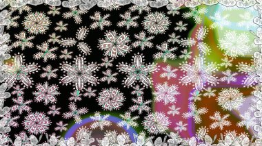 Raster illüstrasyonunda kusursuz çiçek deseni. Siyah renkte çiçekler.