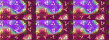 Mor, mor ve yeşil renkli kar taneleri. Raster illüstrasyonu. Yılbaşı Biçimi.