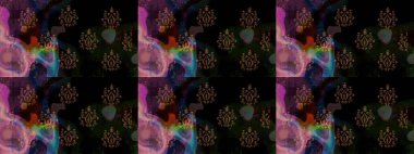 Soyut etnik raster kusursuz desen. Kabile sanatı boho baskısı, klasik çiçek arkaplanı. Arkaplan dokusu, duvar kağıdı, siyah renkli çiçek teması.