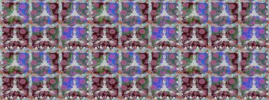 Moda arka planında parlak buketler. Sevimli, pürüzsüz desenli, küçük çiçekli, klasik tarzda. Kumaş, duvar kağıdı ve kağıt üzerine baskı yapmak için gelişen arka plan. Raster illüstrasyonu.