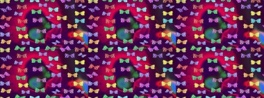 Bahar Kelebeği teması. Duvar kağıdı için böcek dokusunun tekrarı. Raster illüstrasyonu. Mor lekeli güzel bir kelebek kumaşı..