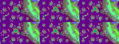 Halk tarzı. Parlak renkli çiçekleri ve mor renkli yaprakları olan harika bir çiçek deseni. Modern çiçek arkaplanı. Moda baskıları için zarif bir şablon.