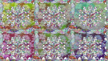 Tarafsız renklerde çiçekler. Hediye ambalaj kağıdı, tebrik kartları, posterler ve pankart tasarımı. Raster düz çiçekleri pürüzsüz desen.