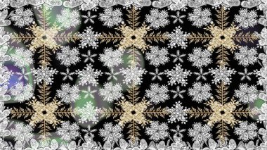 Gri renkli etnik çiçeklerle kusursuz bir desen. Raster Çiçek İllüstrasyon Şirin Tekstil.