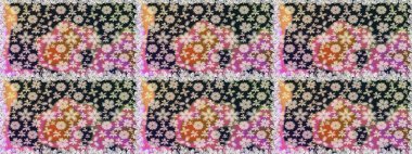 Küçük çiçekli kusursuz yay deseni. Suluboya stilinde gri renkte. Raster illüstrasyonu.