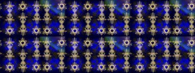 Kar tanesi süsü Raster illüstrasyonu. Mavi, siyah ve gri renkte kar tanesi süsü. Güzel süs eşyası. Kar taneleri izole edildi.