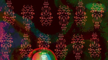 Desen, çizim, çiçek sınırı. Çiçek çelengi. Güzel, parlak, pürüzsüz kumaş, tuval. Kıvırcık, parlak örgü. Eski moda arka plan. Raster illüstrasyonu.