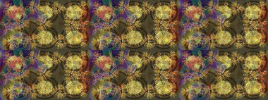 Yuvarlak raster kar tanesi. Renkli arka planda izole tatlı kar taneleri. Soyut kış kahverengi, yeşil ve gri süsler. Güzel kar tanesi. Raster illüstrasyonu.