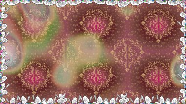 Renkli Bahar Temalı Kusursuz Arkaplan. Çiçeksiz desenli arka plan. Kahverengi renkli çiçekler. Düz Çiçek Elementleri Tasarım Raster illüstrasyonu.