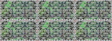 Renkli Bahar Temalı Kusursuz Arkaplan. Düz Çiçek Elementleri Tasarımı. Raster..