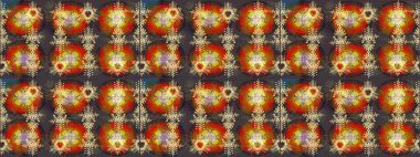 Raster kar taneleri arka plan. Renk arka plan üzerinde izole soyut kar taneleri ile düz tasarım. Kar tanesi renkli desen. Snowflakes desen. Raster illüstrasyon.