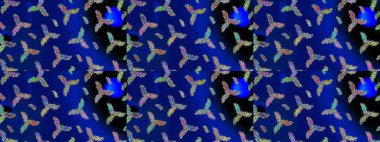 Kar taneleri, kar yağışı. Düşen Noel stili kar taneleri. İllüzyon. Güzel raster mavisi, siyah ve yeşil kar taneleri, renkli bir arka planda izole edilmiş..