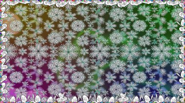 Düz Çiçek Elementleri Tasarımı. Raster illüstrasyonunda kusursuz çiçek deseni. Gri renkli çiçekler. Renkli Bahar Teması Kusursuz Arkaplan.