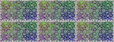 Renkli Bahar Temalı Kusursuz Arkaplan. Çiçeksel fantezi tasarımı, parlak bir arka planda, kusursuz bir desen. Düz Çiçek Elementleri Tasarımı.