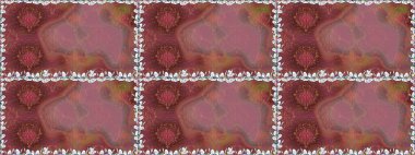 Çiçek kolajı. Raster deseni. Çiçek arkaplan. Doğa. - Kahverengi çiçekler. Küçük çiçekte güzel bir desen var. Çiçek bileşimi.