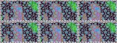 Tekstil için dikişsiz suluboya desen. Sevimli çiçekleri, desenleri, mavi renkleri olan renksiz bir desen. El çizimi çiçek pürüzsüz desen (taş)).