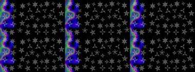 Raster illüstrasyonu. Yumuşak, bahar çiçekleri siyah renklerde. Yaprak ve çiçeklerin suluboya resimleri, siyah renklerdeki çizimler..