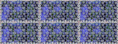 Eski usul. Raster illüstrasyonu. Renkli desenli, çiçekli ve dekoratif elementli kusursuz desen. Kusursuz bir geçmişi var. Kumaş, tekstil ve duvar kağıdı baskısı için..