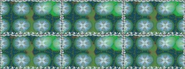 Çiçek desenli raster, yeşil çizgi grafik desenli soyut raster arkaplan. Modern stil dokusu.