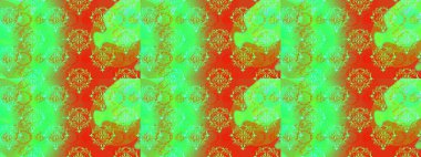 Çiçeksiz desenli, suluboya elle çizilmiş elementler. Parlak renkli fantezi çiçekleri, yapraklar, yeşil, turuncu ve mavi renkli tomurcuklar yeşil, turuncu ve mavi.